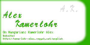 alex kamerlohr business card